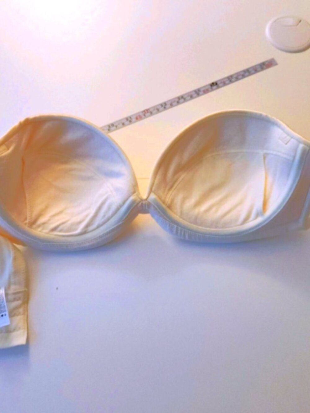 WonderBra Strapless Padded Underwired Plunge 36D Ivory Satin MISSING STRAPS 7262 - Picture 5 of 8